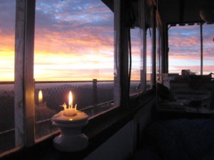 dawn with candle