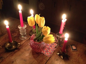 cabin tulips