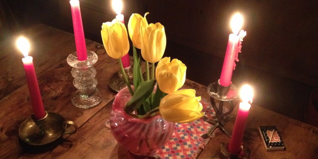 A map to spring grace; Where tulips meet dark